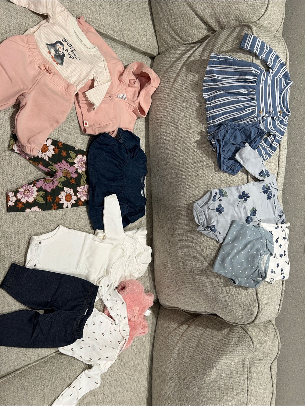 Mixed Baby Girls Clothing Set - Pink, Navy, Blue, White, Floral